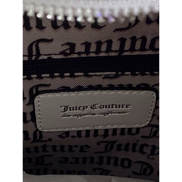 Juicy Couture Girlie Royalty Tote Dove Grey Pink Velour Bow Crown Charm NEW